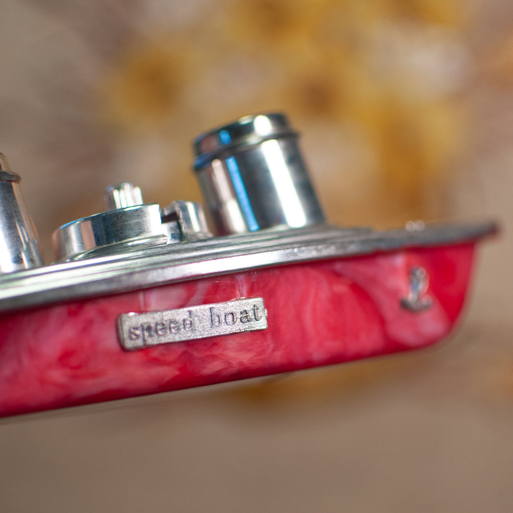 Speed Boat Salt, Pepper and Mustard Pot Set Made in Hong Kong 1960s