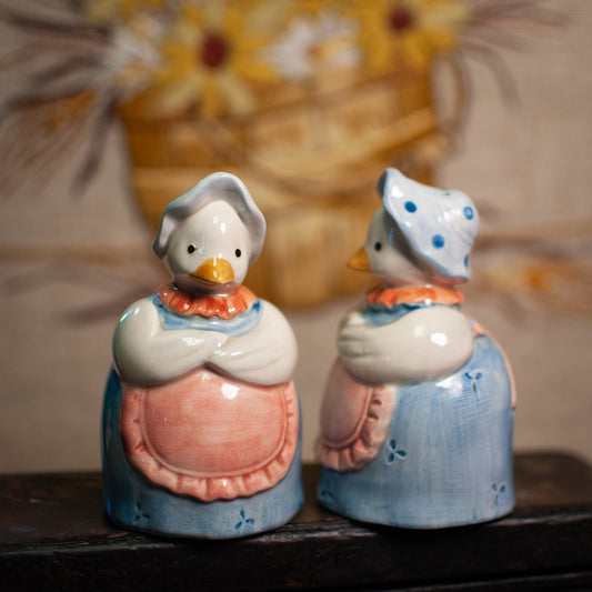 Vintage Otagiri Anthropomorphic Ducks Salt and Pepper Set